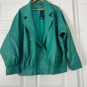 Nasty Gal Teal Leather Jacket